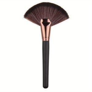 1715873096535-9dee18c7b0e34e9489c3ab4aac884846-goods Fan-shaped Powder Finishing Brush - Black and Golden Handle