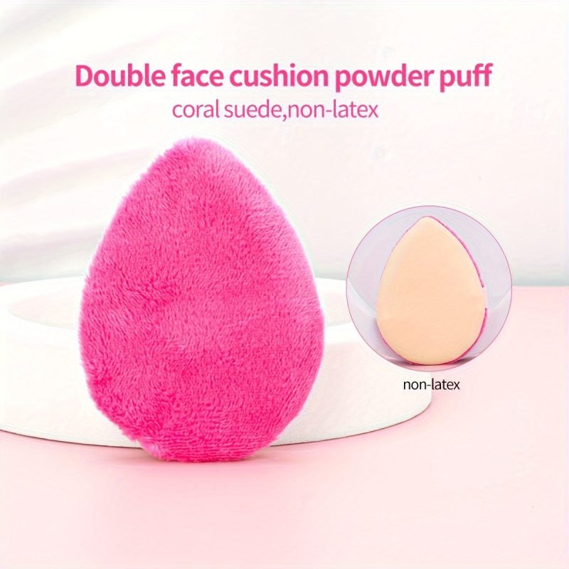 1pc Water Drop Shaped Powder Puff - Latex-Free, Double-Sided, for Flawless Face Makeup