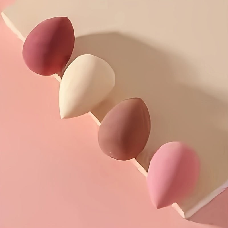 4pcs Makeup Sponge Blender - Non-Latex, Skin-Friendly, Dual Use for Wet and Dry Foundation Blending