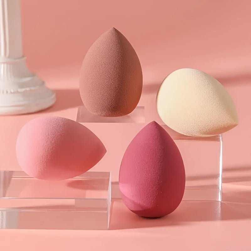 4pcs Makeup Sponge Blender - Non-Latex, Skin-Friendly, Dual Use for Wet and Dry Foundation Blending