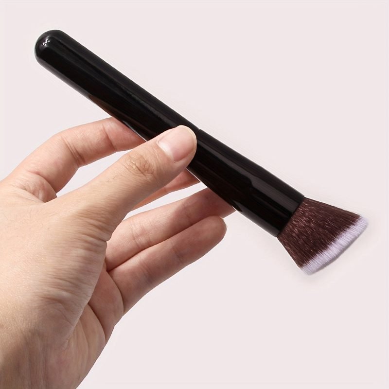 Black Angled Contour Brush - Soft Bristles for Blush, Powder, and Multifunctional Makeup
